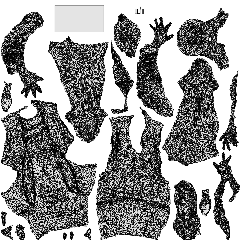 3D people model woman business, scanned human for 3ds Max rendering, wireframe top-down view