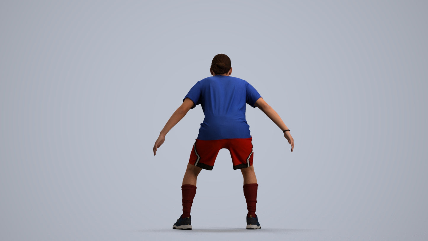 scanned 3D man sport, photogrammetry people for Enscape and V-Ray, front view render