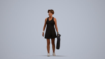 realistic 3D woman sport, scanned archviz people for Blender and 3ds Max, standing pose render