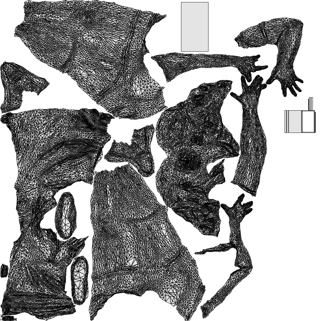 scanned 3D woman casual sitting, photogrammetry people for Enscape and V-Ray, wireframe top-down view