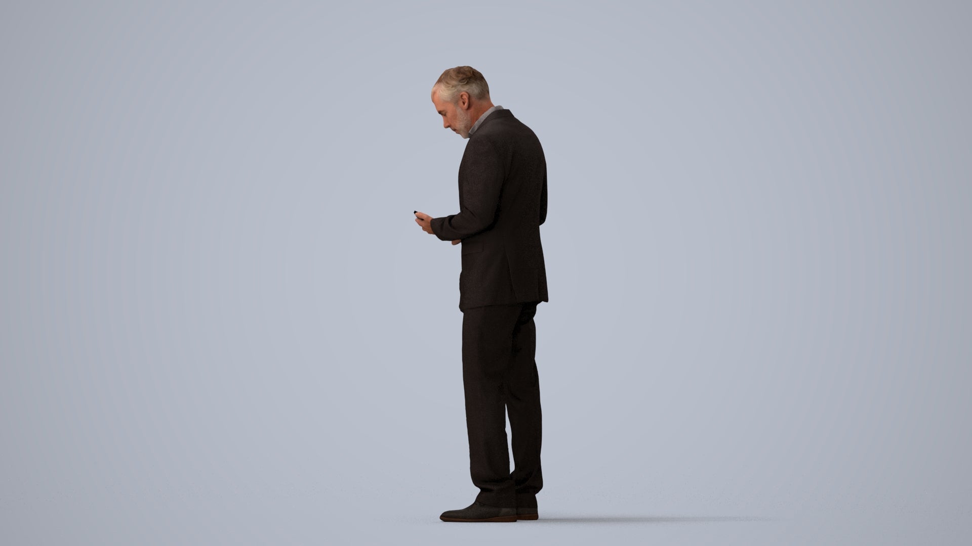 scanned 3D man business, photogrammetry people for Enscape and V-Ray, three-quarter view render