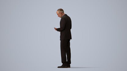 scanned 3D man business, photogrammetry people for Enscape and V-Ray, three-quarter view render