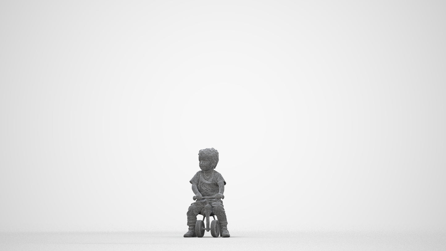realistic 3D people boy casual kids, render-ready for V-Ray and Corona, FBX OBJ, wireframe back view