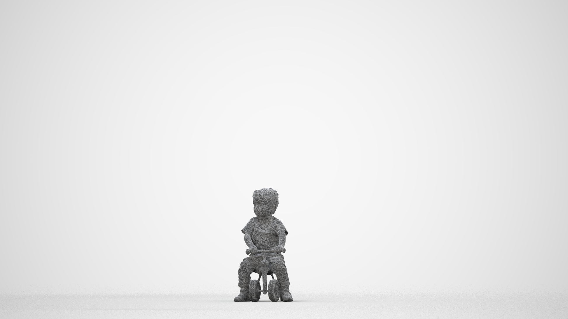 realistic 3D people boy casual kids, render-ready for V-Ray and Corona, FBX OBJ, wireframe back view