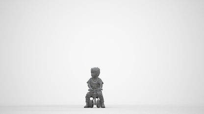 realistic 3D people boy casual kids, render-ready for V-Ray and Corona, FBX OBJ, wireframe back view