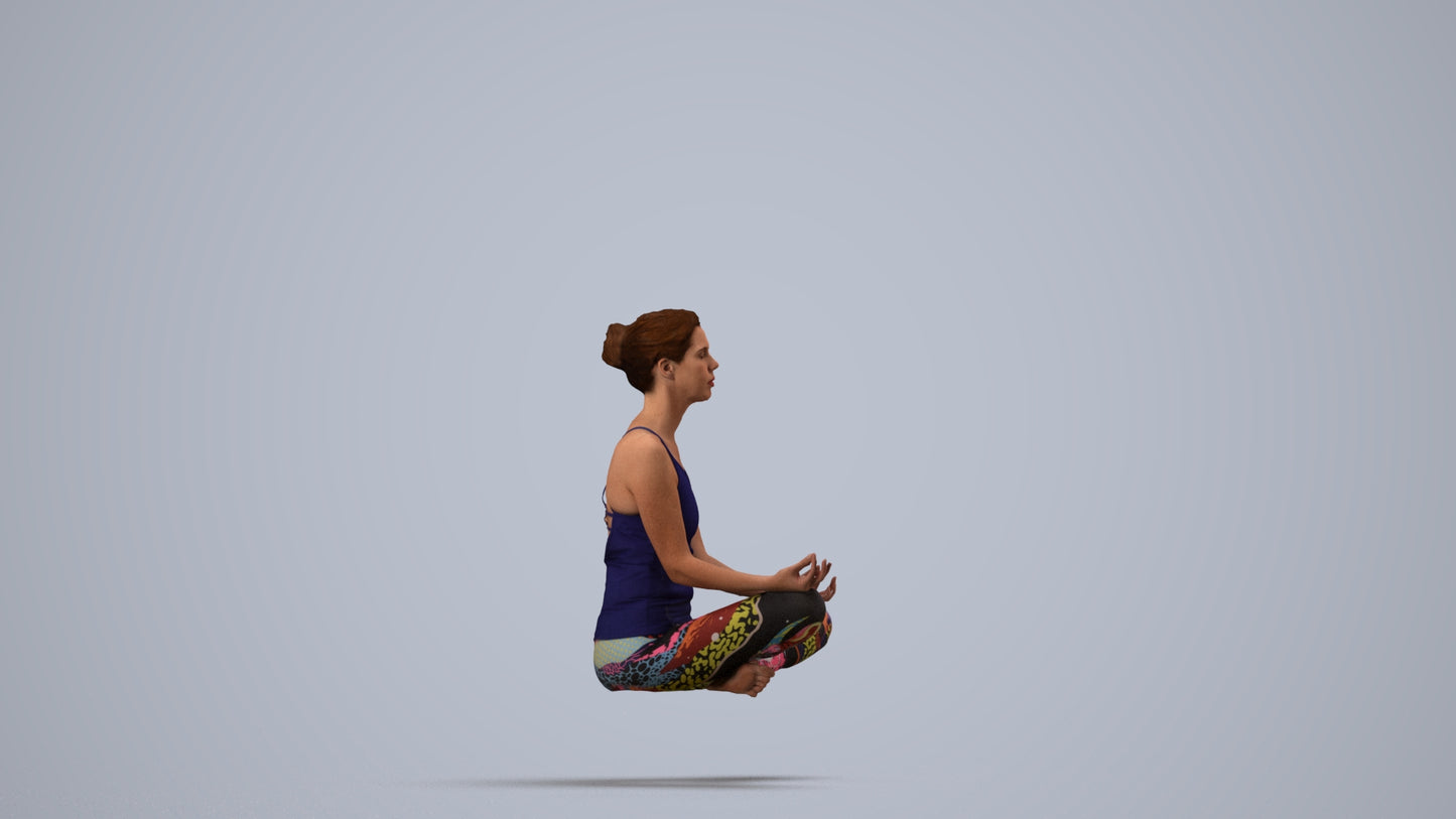 realistic 3D woman sport, scanned archviz people for Blender and 3ds Max, side view render