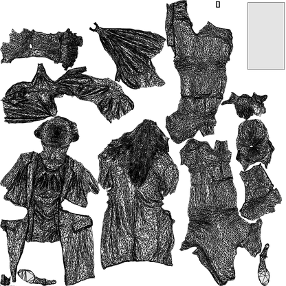 scanned 3D woman business walking, photogrammetry people for Enscape and V-Ray, wireframe top-down view
