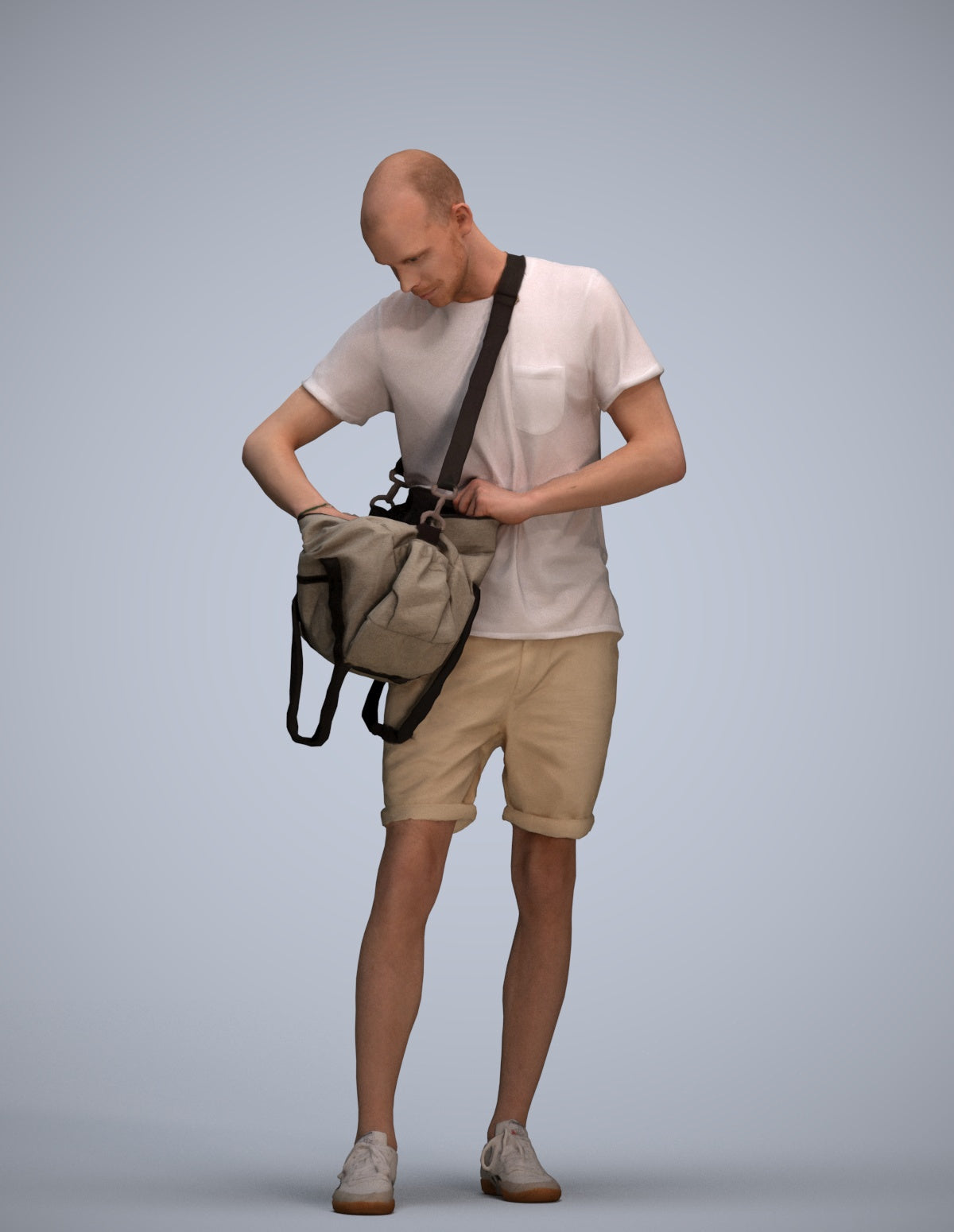 realistic 3D people man casual standing, render-ready for V-Ray and Corona, FBX OBJ