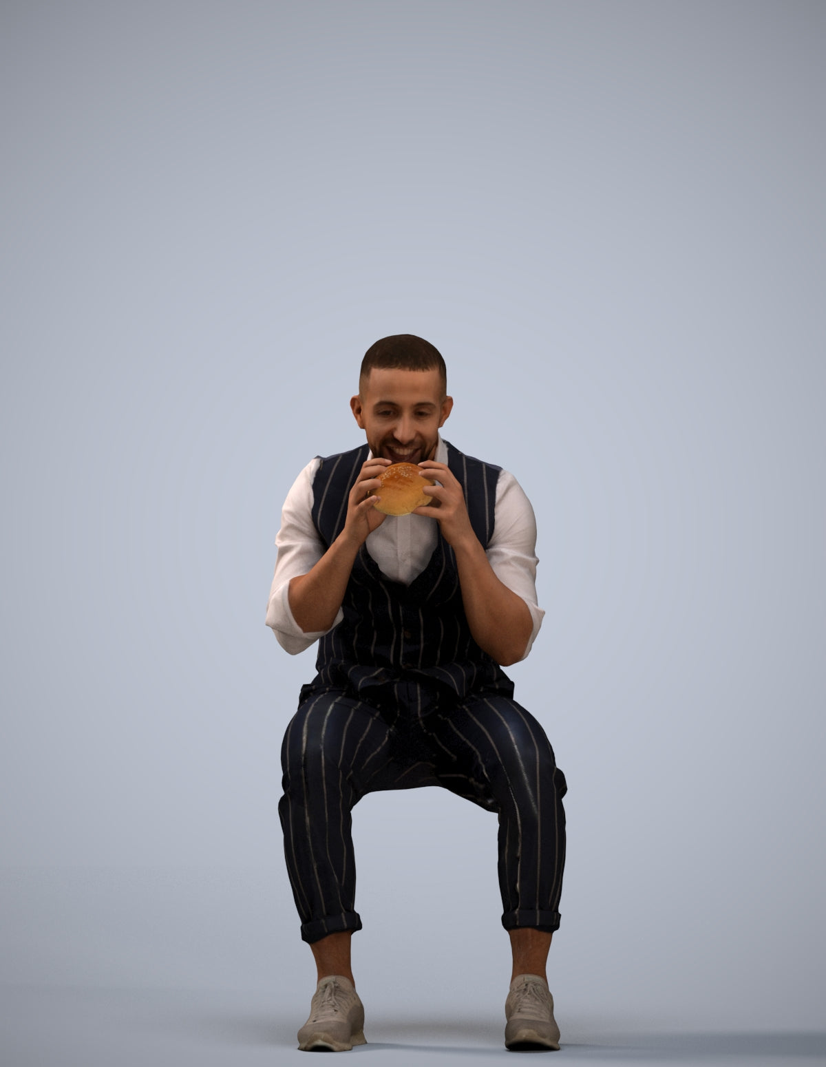 realistic 3D people man business sitting, render-ready for V-Ray and Corona, FBX OBJ