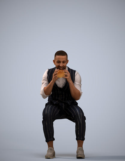 realistic 3D people man business sitting, render-ready for V-Ray and Corona, FBX OBJ