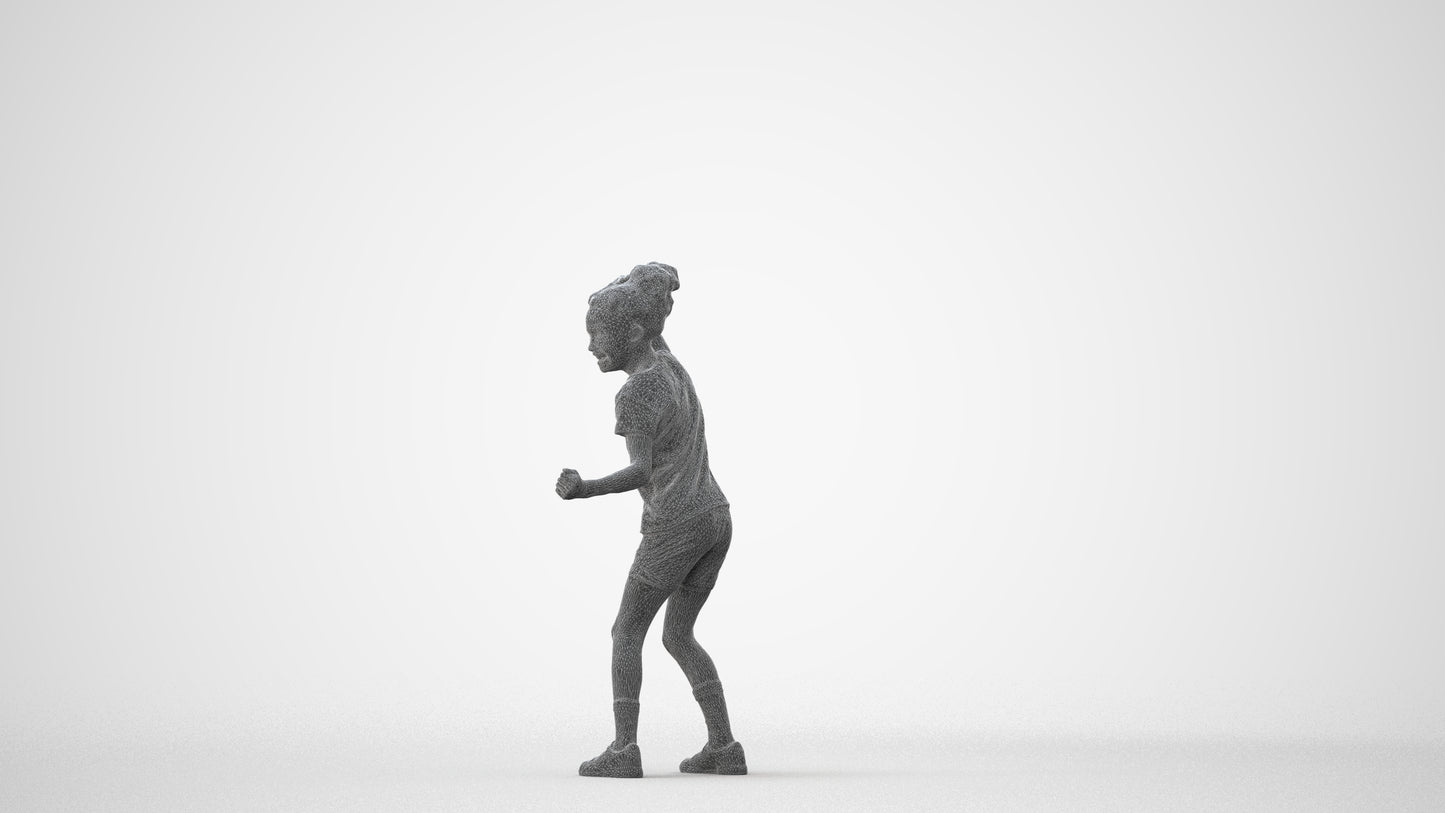 realistic 3D girl casual kids, scanned archviz people for Blender and 3ds Max, square thumbnail