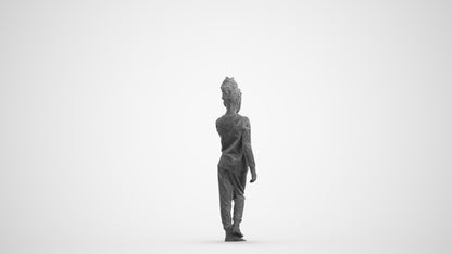 scanned 3D girl kids, photogrammetry people for Enscape and V-Ray, wireframe front view