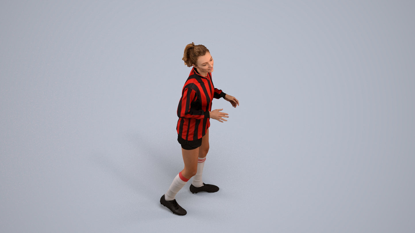 realistic 3D human woman sport, archviz people FBX OBJ for Blender, back view render