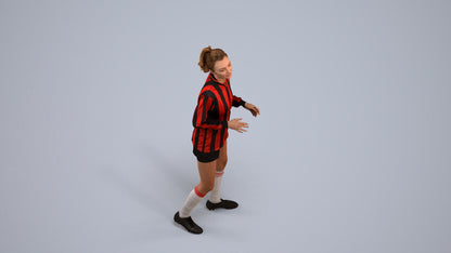 realistic 3D human woman sport, archviz people FBX OBJ for Blender, back view render