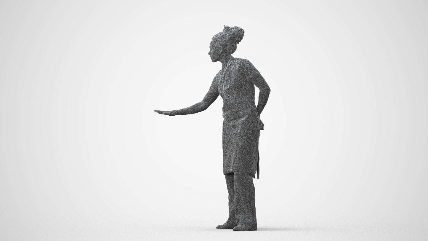 realistic 3D people woman hospitality, render-ready for V-Ray and Corona, FBX OBJ, square thumbnail