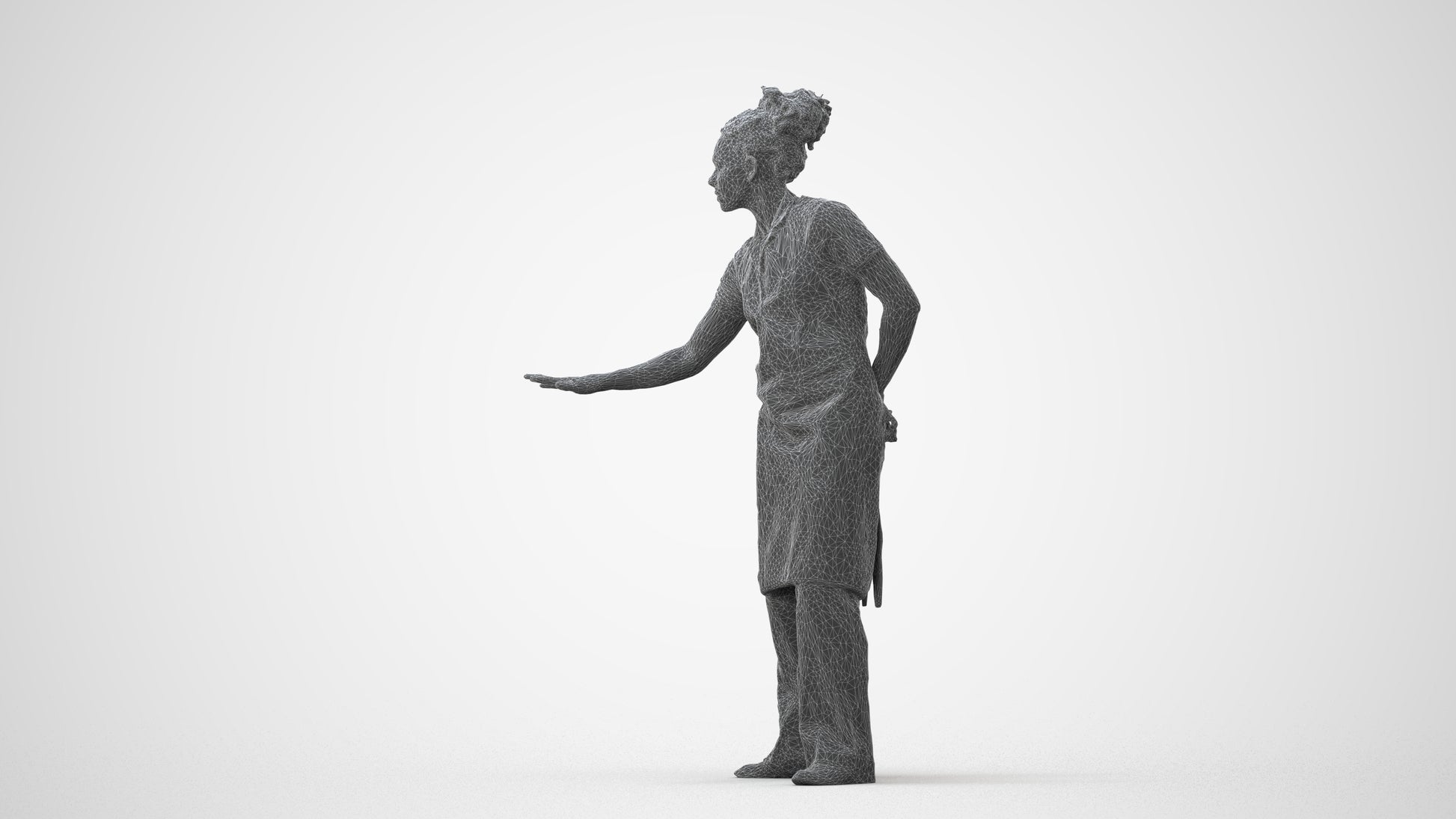 realistic 3D people woman hospitality, render-ready for V-Ray and Corona, FBX OBJ, square thumbnail