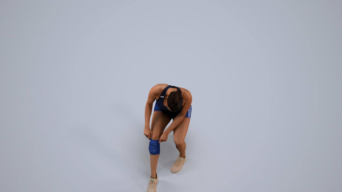 realistic 3D woman sport, scanned archviz people for Blender and 3ds Max, back view render