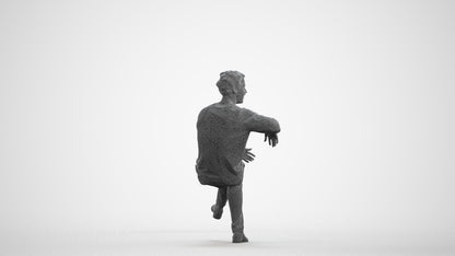 scanned 3D man casual sitting, photogrammetry people for Enscape and V-Ray, wireframe front view
