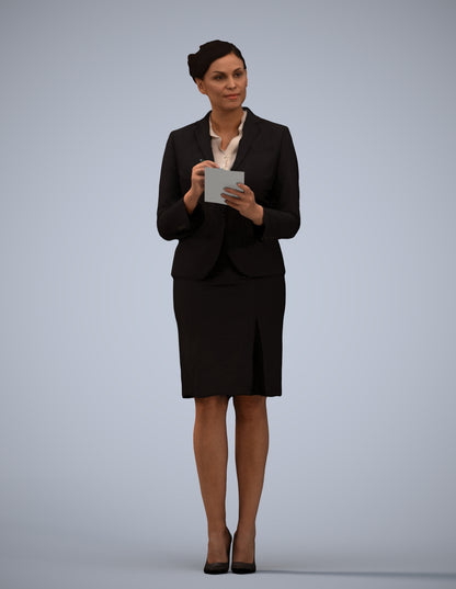 scanned 3D woman hospitality, photogrammetry people for Enscape and V-Ray