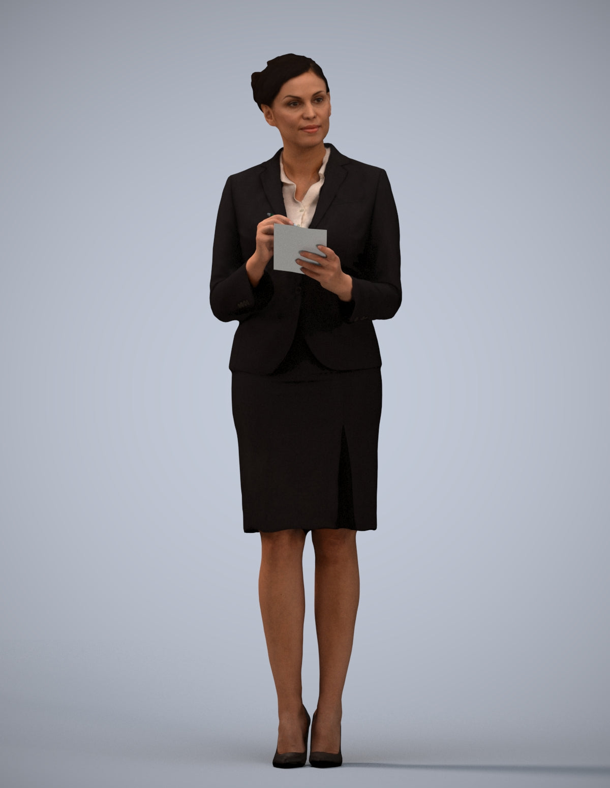 scanned 3D woman hospitality, photogrammetry people for Enscape and V-Ray