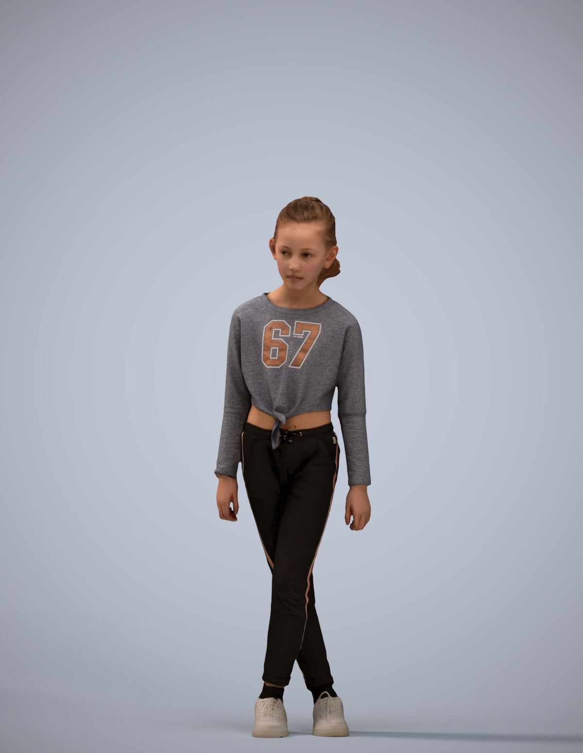 realistic 3D human girl sport kids, archviz people FBX OBJ for Blender