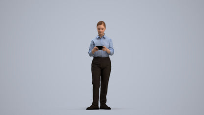 3D scanned girl kids, photorealistic archviz people for Enscape and SketchUp, standing pose render
