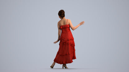 realistic 3D people woman formal dancing, render-ready for V-Ray and Corona, FBX OBJ, front view render
