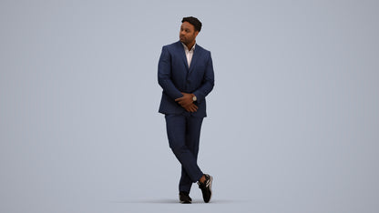 realistic 3D man business, scanned archviz people for Blender and 3ds Max, standing pose render