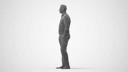 3D scanned man standing business, photorealistic archviz people for Enscape and SketchUp, square thumbnail