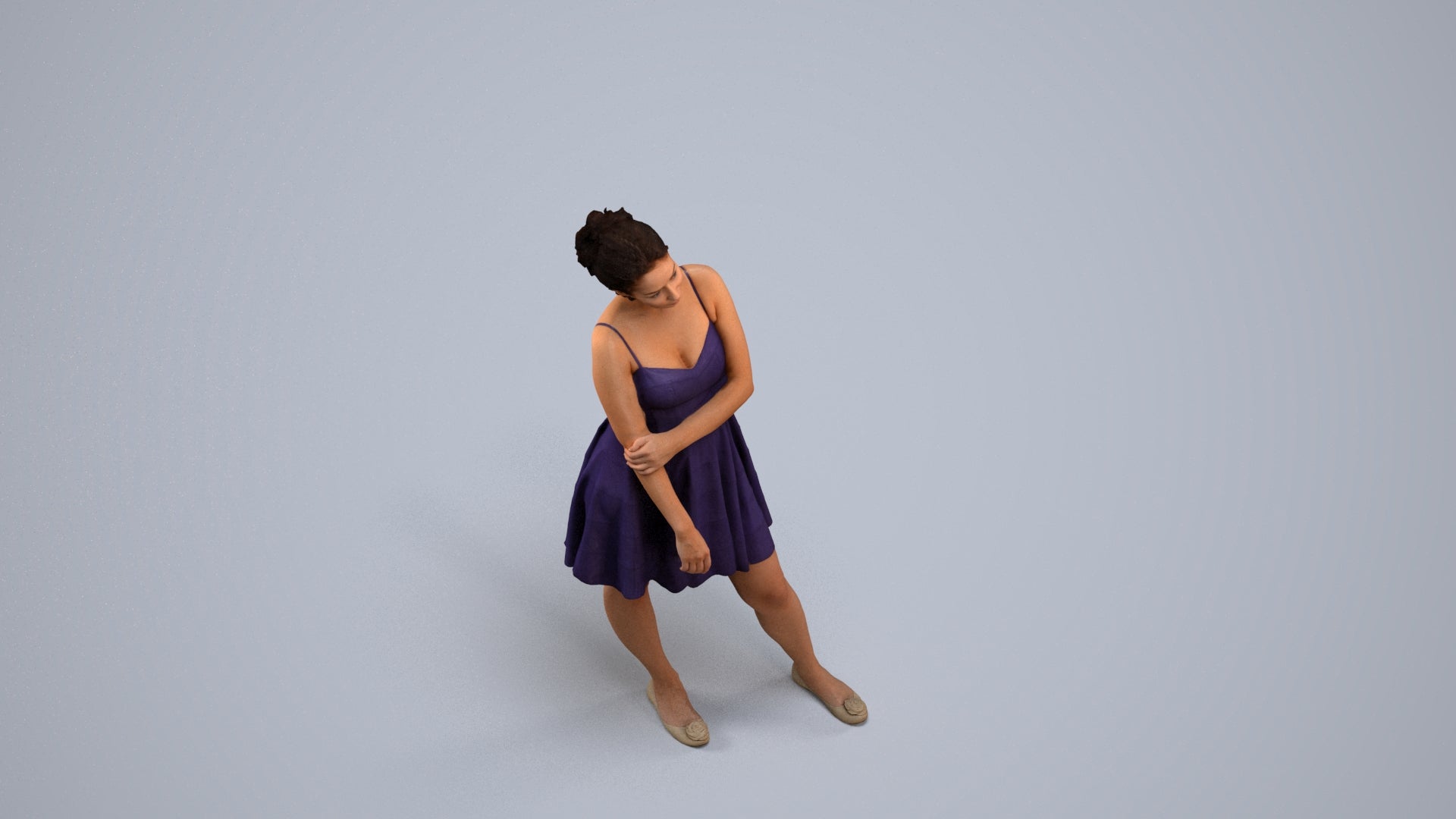 realistic 3D people woman formal formalaffairs, render-ready for V-Ray and Corona, FBX OBJ, back view render