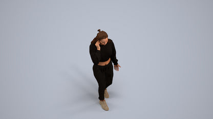 scanned 3D woman sport, photogrammetry people for Enscape and V-Ray, back view render