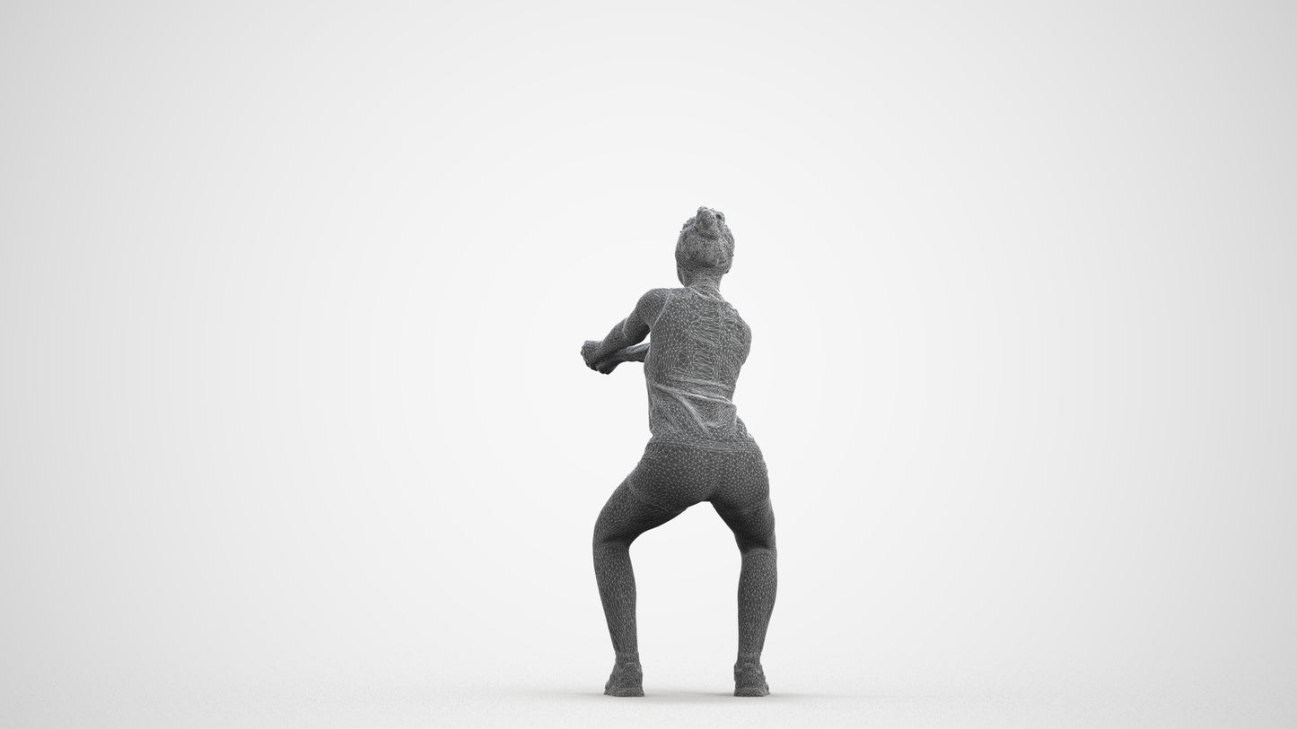 realistic 3D people girl sport, render-ready for V-Ray and Corona, FBX OBJ, wireframe front view