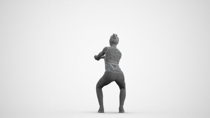 realistic 3D people girl sport, render-ready for V-Ray and Corona, FBX OBJ, wireframe front view