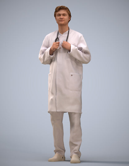 realistic 3D people man medical, render-ready for V-Ray and Corona, FBX OBJ