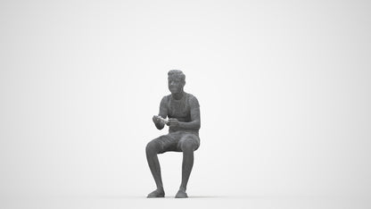 realistic 3D boy casual kids, scanned archviz people for Blender and 3ds Max, wireframe back view