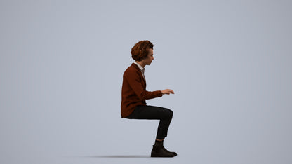 realistic 3D man business, scanned archviz people for Blender and 3ds Max, side view render