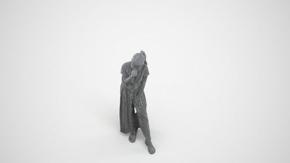 3D people model girl casual kids, scanned human for 3ds Max rendering, wireframe three-quarter view