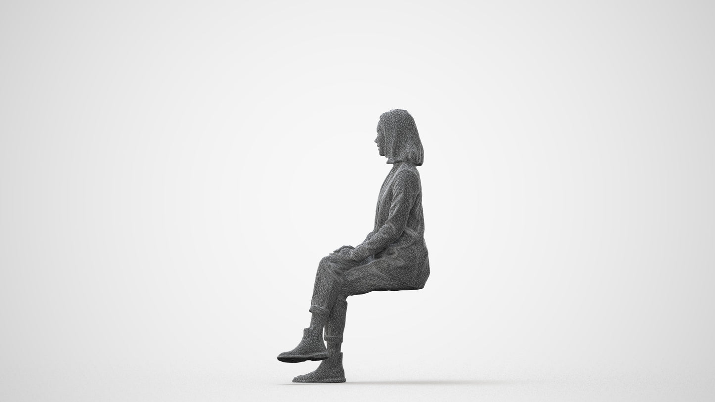 scanned 3D woman business, photogrammetry people for Enscape and V-Ray, square thumbnail