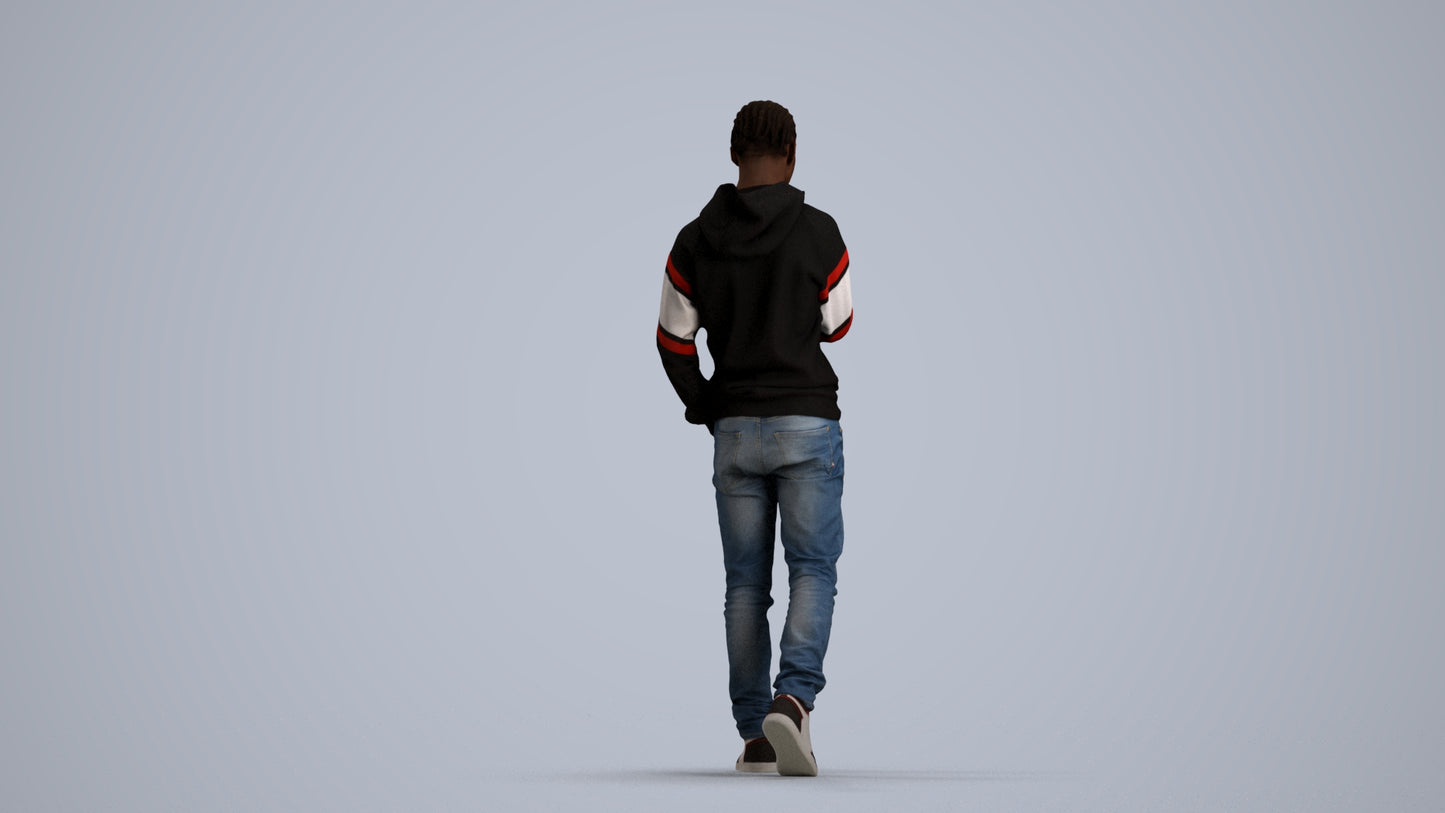 3D people model boy casual kids, scanned human for 3ds Max rendering, front view render