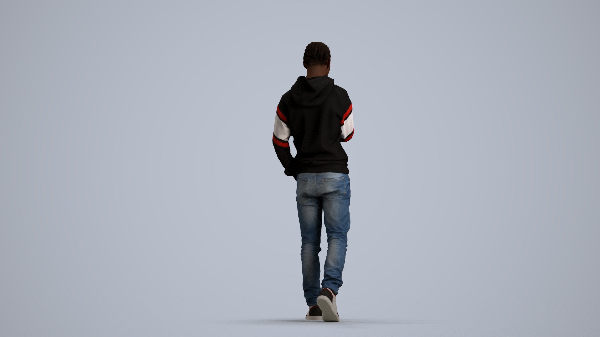 3D people model boy casual kids, scanned human for 3ds Max rendering, front view render