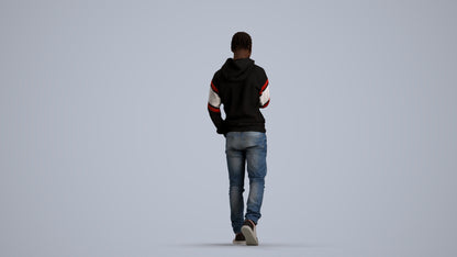 3D people model boy casual kids, scanned human for 3ds Max rendering, front view render