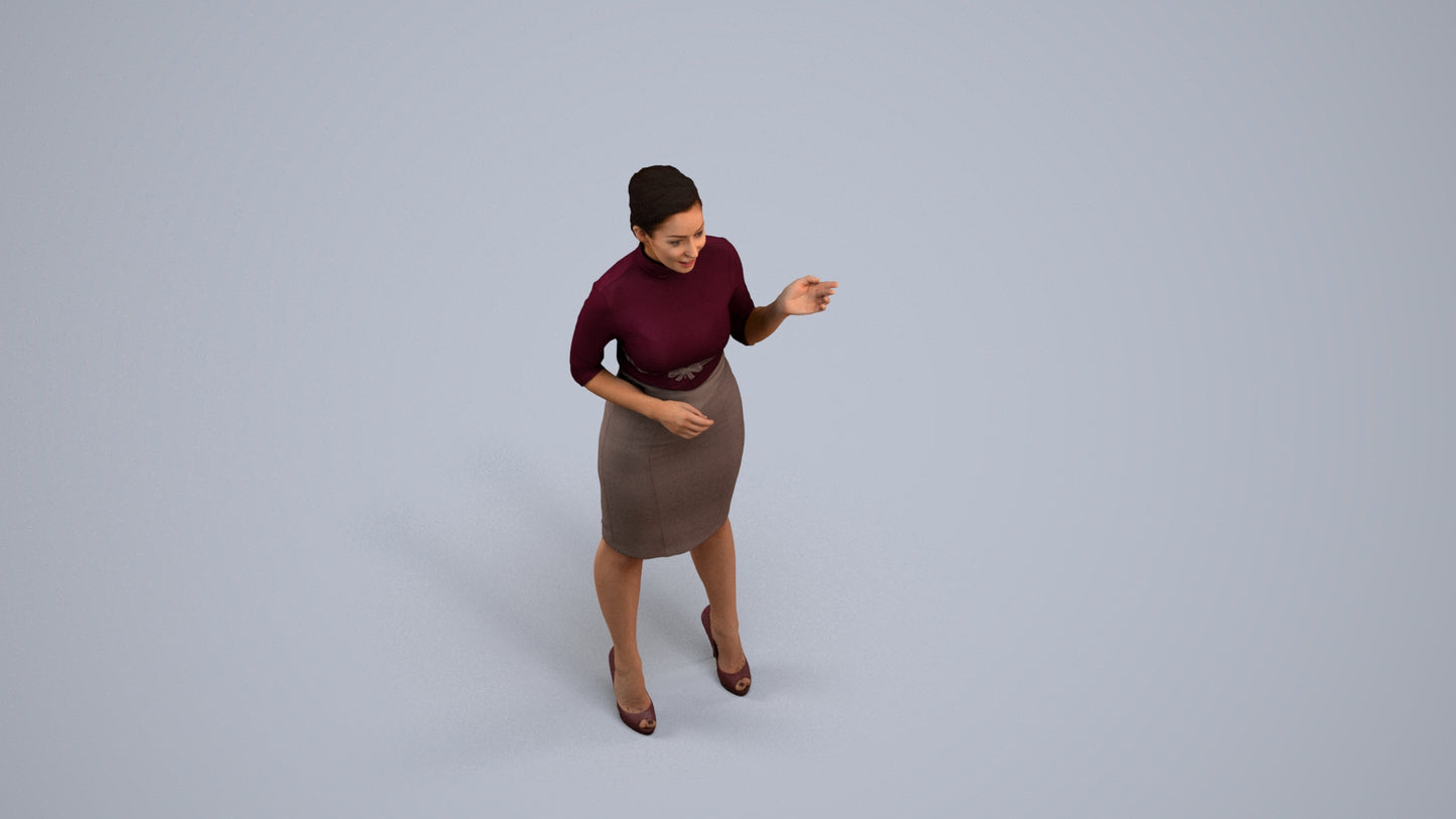 realistic 3D woman business, scanned archviz people for Blender and 3ds Max, back view render