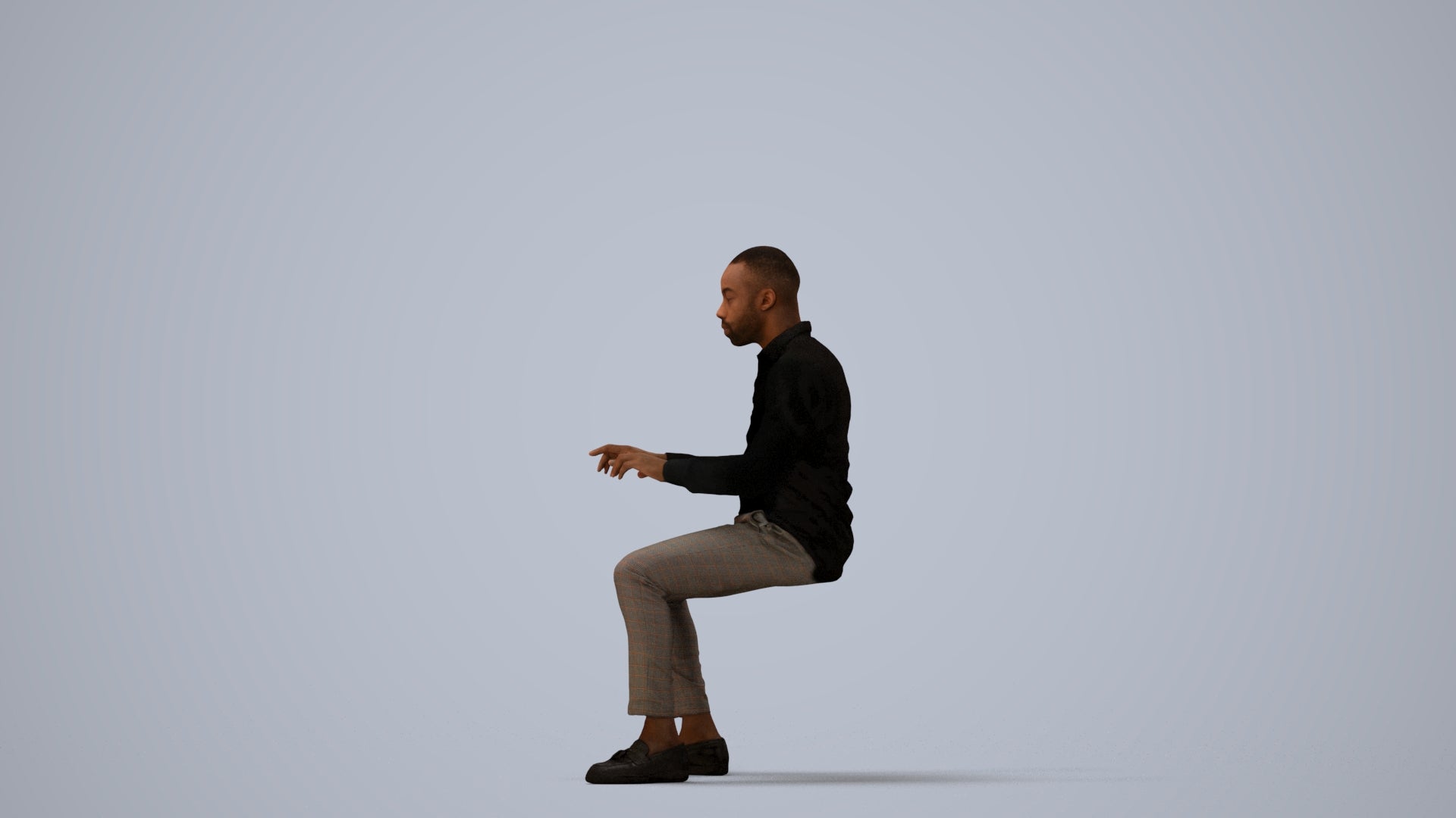 scanned 3D man business, photogrammetry people for Enscape and V-Ray, three-quarter view render