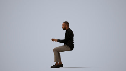 scanned 3D man business, photogrammetry people for Enscape and V-Ray, three-quarter view render