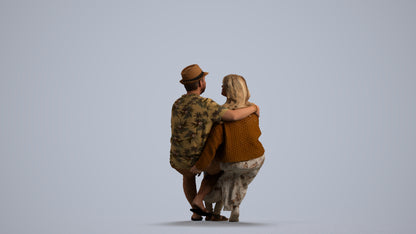3D scanned girl kids, photorealistic archviz people for Enscape and SketchUp, front view render