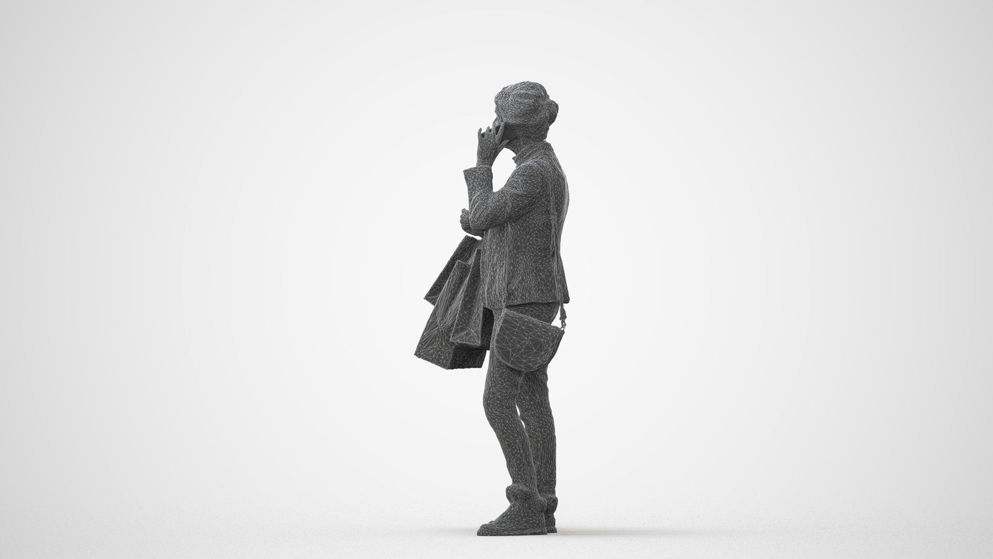 3D people model senior woman casual mix, scanned human for 3ds Max rendering, square thumbnail