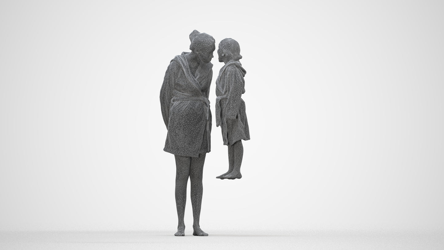 realistic 3D people girl casual kids, render-ready for V-Ray and Corona, FBX OBJ, wireframe back view