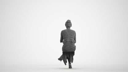 scanned 3D woman formal formalaffairs, photogrammetry people for Enscape and V-Ray, wireframe front view