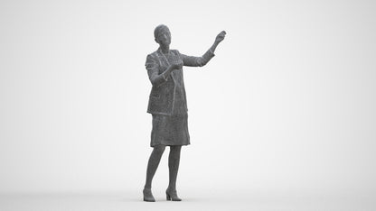 3D scanned woman business, photorealistic archviz people for Enscape and SketchUp, three-quarter front view render