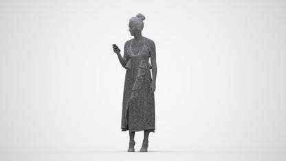 3D people model woman formal formalaffairs, scanned human for 3ds Max rendering, wireframe back view